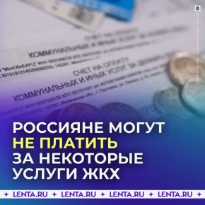 Россияне могут не платить за некоторые услуги ЖКХ