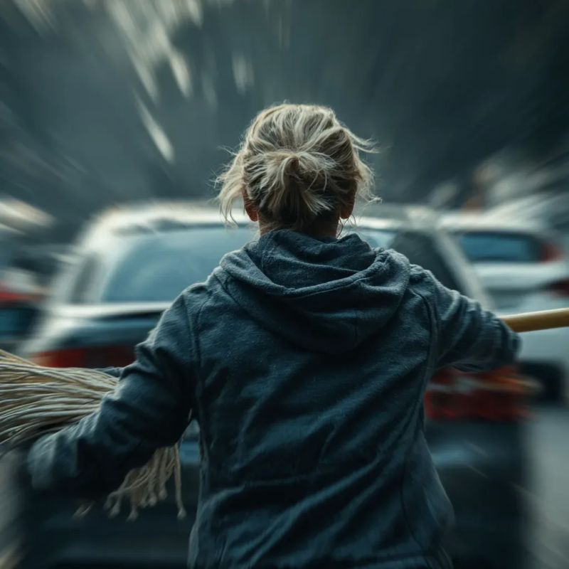 200 часов обязательных работ за нападение на автомобиль шваброй