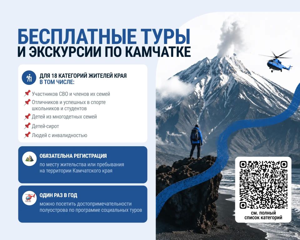 Жители Камчатки могут оформить электронный сертификат на социальный тур