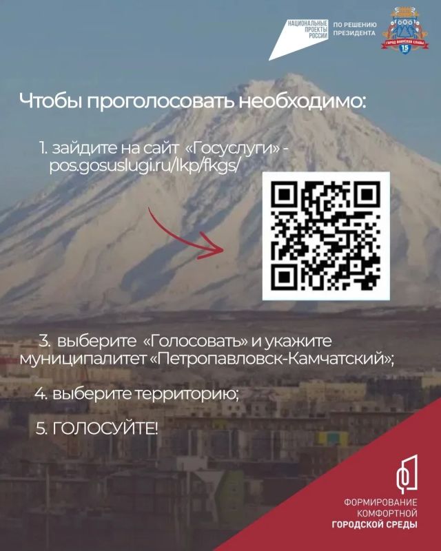 В Петропавловске-Камчатском продолжается Всероссийское голосование по отбору общественной территории городского округа, которая будет благоустроена в 2027 году. В Петропавловске-Камчатском продолжается Всероссийское голосование по отбору общественной территории городского округа, которая будет благоустроена в 2027 году.