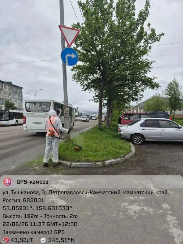Город день за днем. 22 июня 2026 года В ПетропавловскеКамчатском продолжаются работы по уборке городских территорий Город день за днем. 22 июня 2026 года В ПетропавловскеКамчатском продолжаются работы по уборке городских территорий