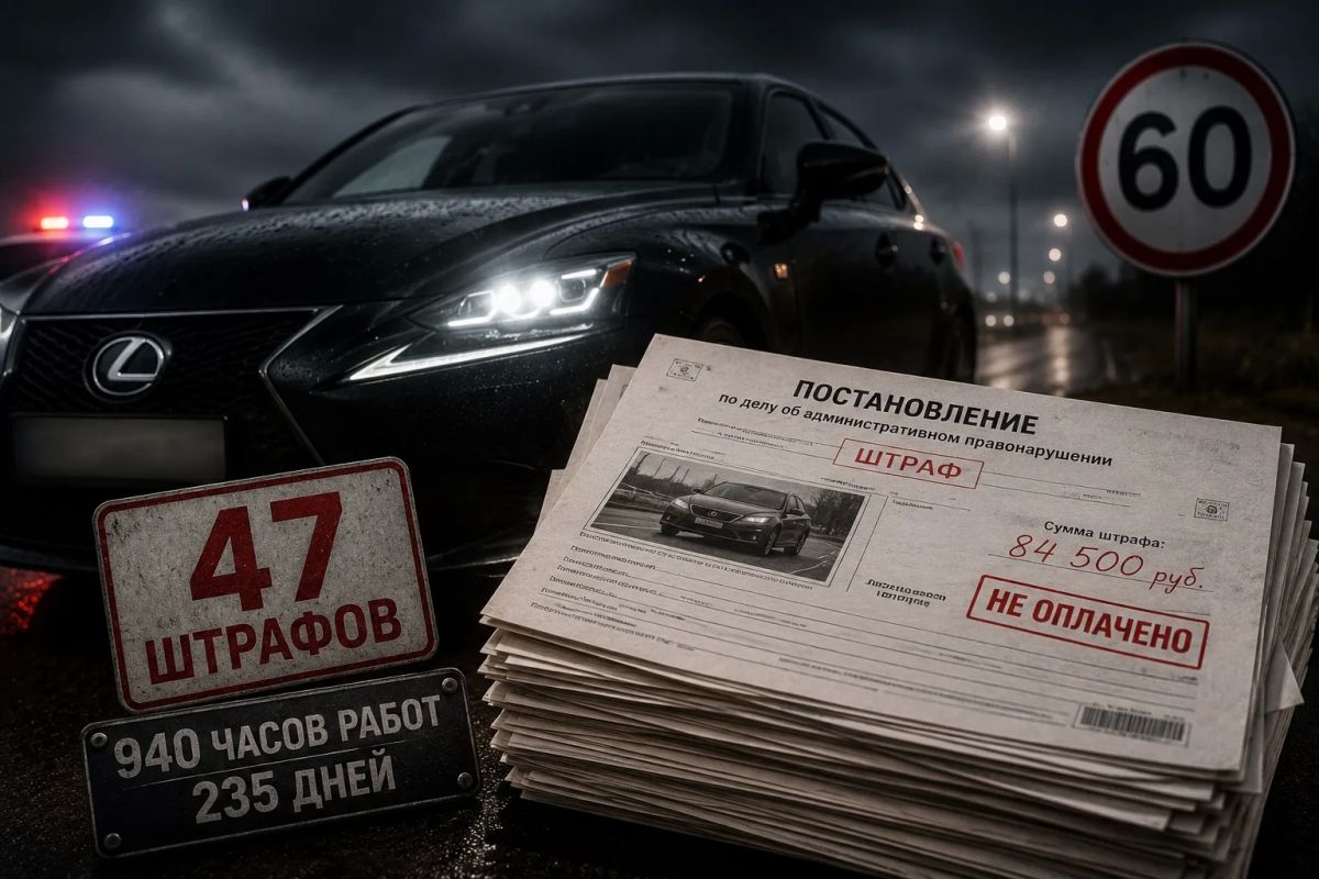 47 штрафов превратились почти в год обязательных работ
