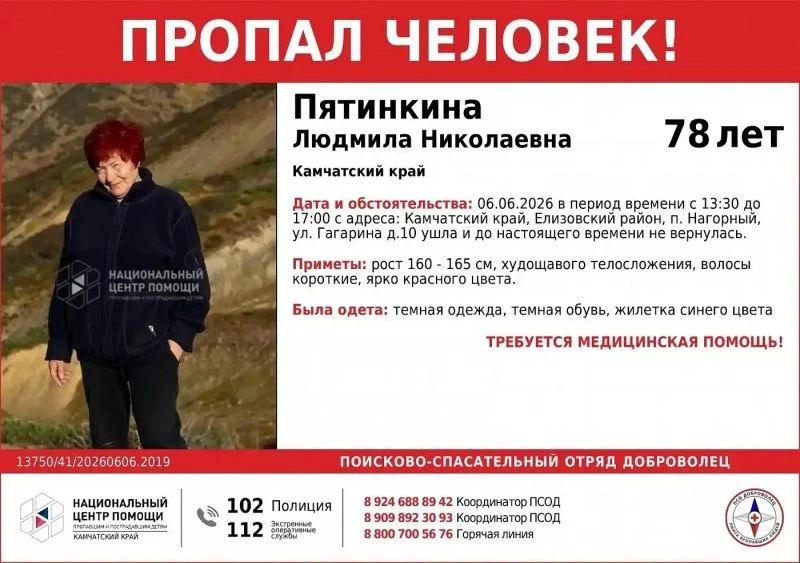 Волонтеры не оставляют попыток найти следы пропавшей на Камчатке пенсионерки