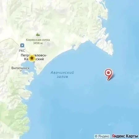 Землетрясение магнитудой 5,4 произошло в 94 км от Петропавловска-Камчатского