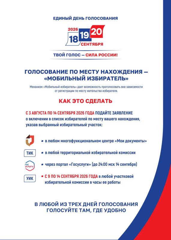 Голосование по месту нахождения – «Мобильный избиратель» Голосование по месту нахождения – «Мобильный избиратель»