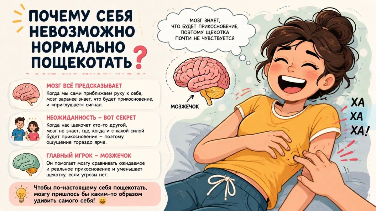 Почему себя невозможно нормально пощекотать?