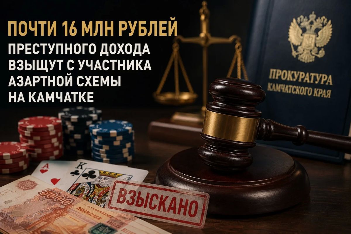 Почти 16 млн рублей преступного дохода взыщут с участника азартной схемы на Камчатке