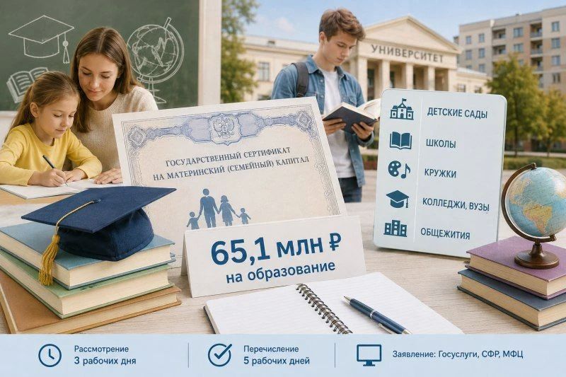 Камчатские семьи с начала года направили 65 млн рублей маткапитала на образование