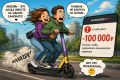 НУ И ШТРАФ…. ВДВОЁМ НА САМОКАТЕ - МИНУС 100 ТЫСЯЧ В Москве поездка на одном электросамокате вдвоём обошлась семейной паре в 100 000 рублей
