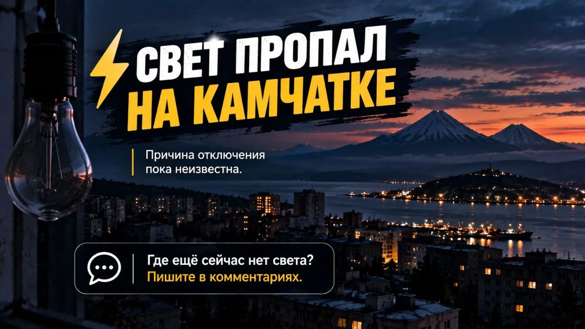 Свет пропал сразу в нескольких городах и населённых пунктах Камчатки