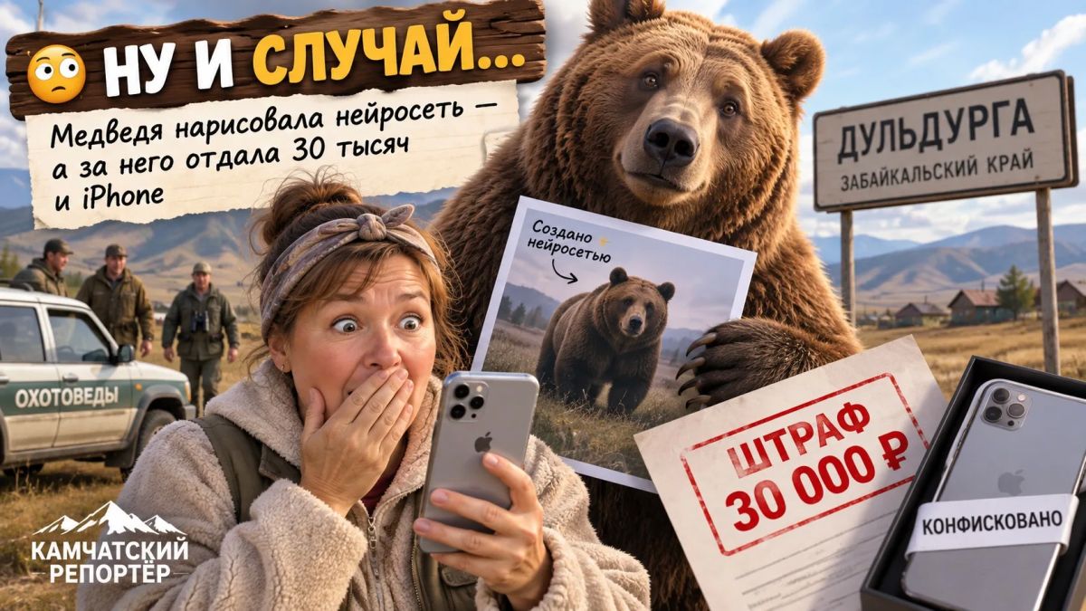 НУ И СЛУЧАЙ…. Медведя нарисовала нейросеть — а за него отдала 30 тысяч и iPhone Жительница села Дульдурга в Забайкальском крае сгенерировала в нейросети изображение медведя и опубликовала его как настоящий снимок хищника...
