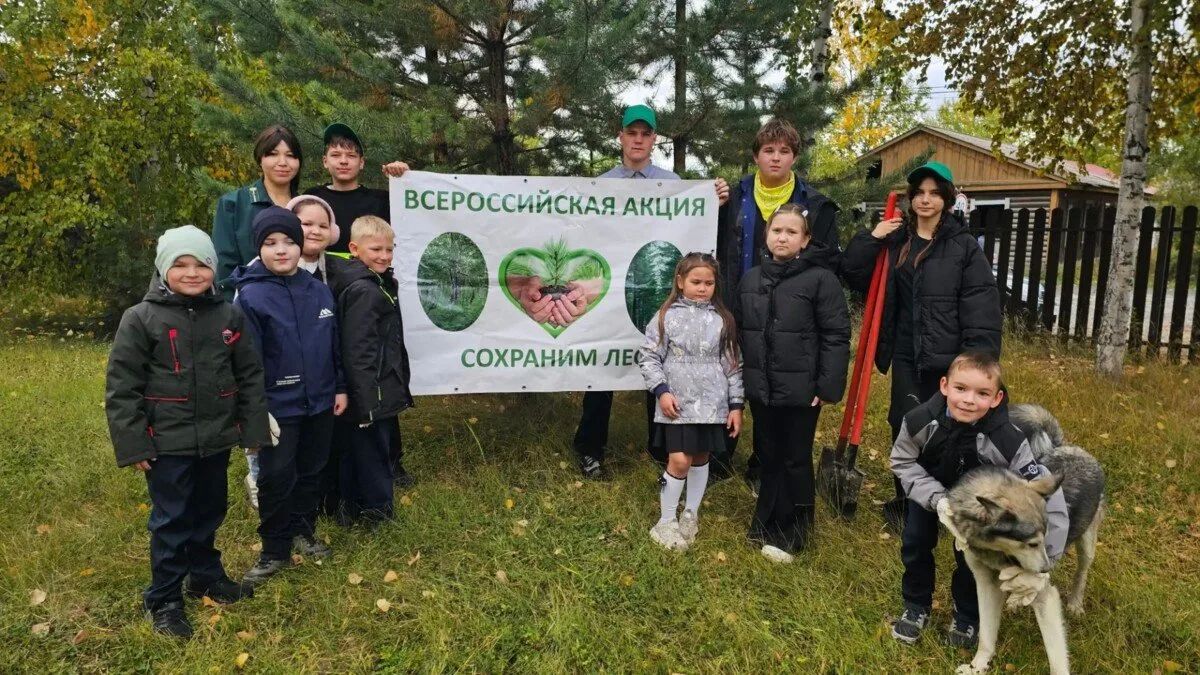 В посёлке Атласово высадили яблони в рамках акции «Сохраним лес»