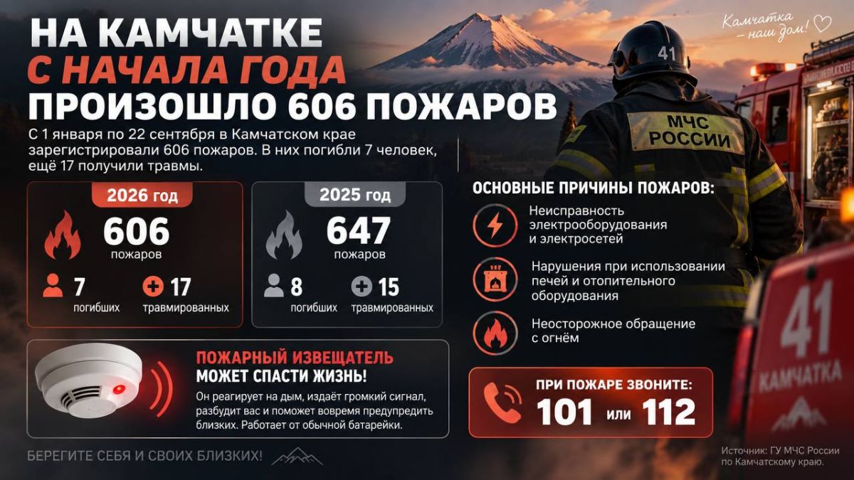 НА КАМЧАТКЕ С НАЧАЛА ГОДА ПРОИЗОШЛО 606 ПОЖАРОВ