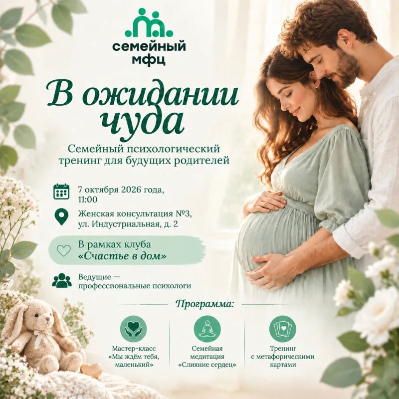 «В ожидании чуда»: семейный психологический тренинг для будущих родителей!