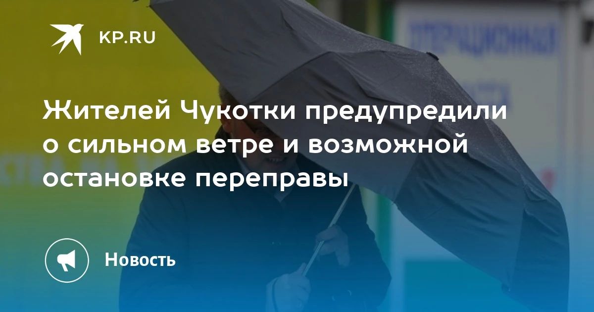 Сильный ветер на Чукотке. С 8 октября ожидается усиление юго-восточного ветра до 25 м/с