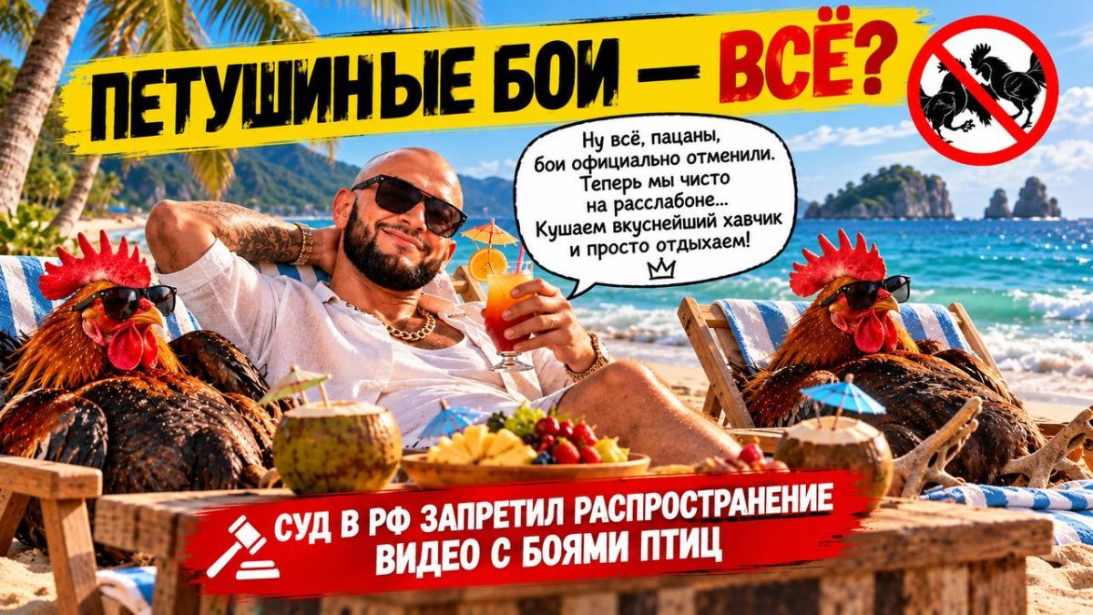 ПЕТУХАМ НЕ МЕСТО НА РИНГЕ: В РОССИИ ЗАПРЕТИЛИ ВИДЕО ПЕТУШИНЫХ БОЁВ