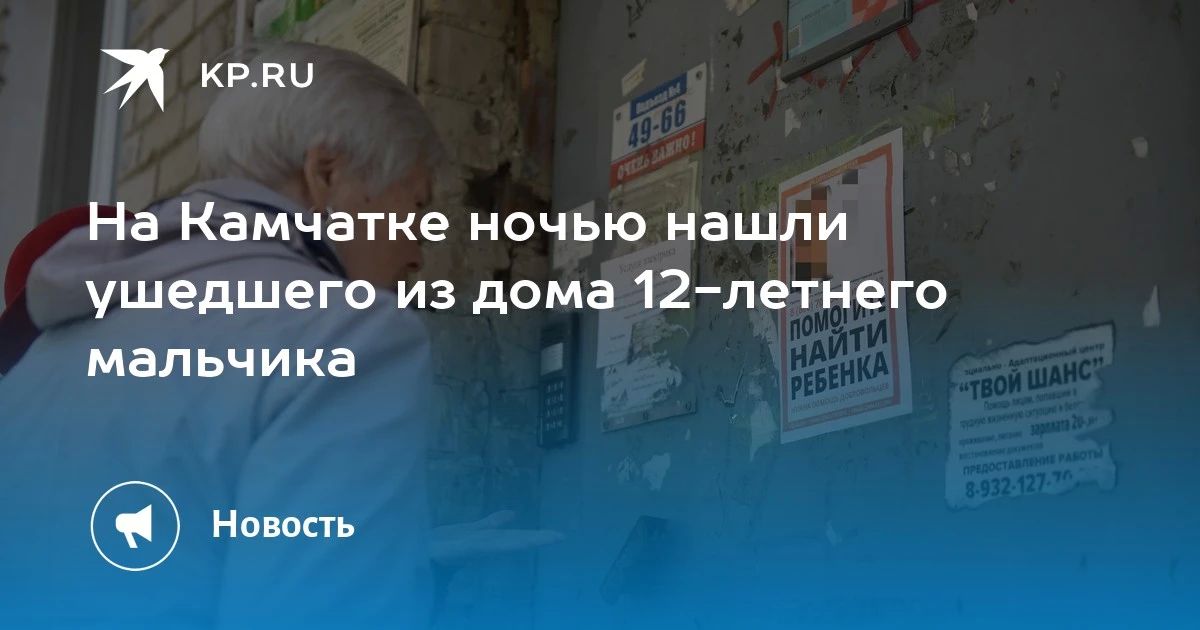 На Камчатке нашли 12-летнего мальчика, который ушел из дома