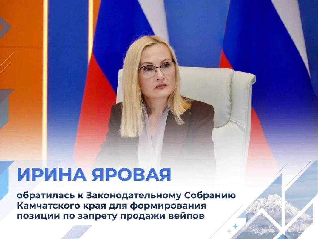 Ирина Яровая обратилась к Законодательному Собранию Камчатского края для формирования позиции по запрету продажи вейпов