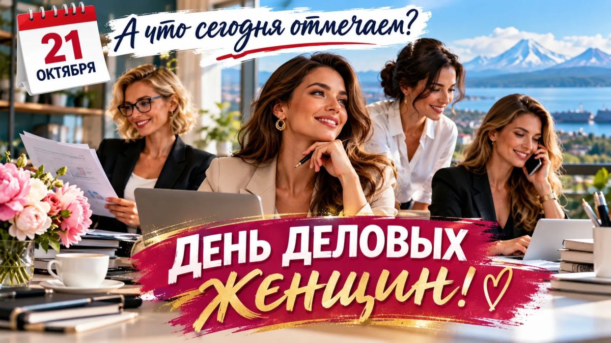 А ЧТО СЕГОДНЯ ОТМЕЧАЕМ?. 21 октября — День деловых женщин! Сегодня поздравляем женщин, которые открывают собственное дело, развивают бизнес, руководят командами и смело воплощают свои идеи в жизнь