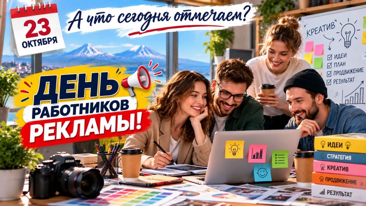 А ЧТО СЕГОДНЯ ОТМЕЧАЕМ?. 23 октября — День работников рекламы! Сегодня поздравления принимают люди, которые умеют привлекать внимание, находить нужные слова и превращать идеи в яркие проекты