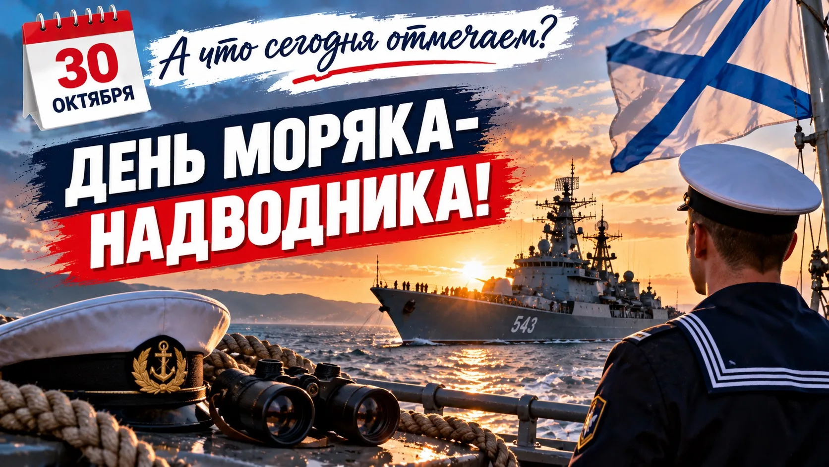 А ЧТО СЕГОДНЯ ОТМЕЧАЕМ?. 30 октября — День моряка-надводника! Морская служба — это не только красивые корабли на фоне заката